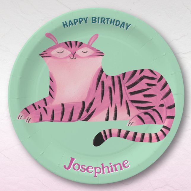 Safari animals birthday lioness girl paper plate (Creator Uploaded)