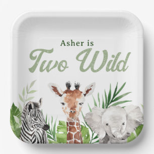 Safari Animals Birthday Paper Plate