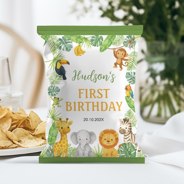 Safari Animals Birthday Party Chip Bag Wrapper (Creator Uploaded)