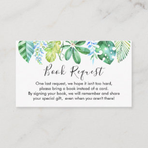 Safari Animals Book request Card Insert