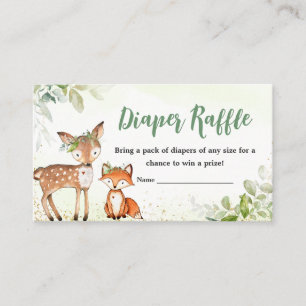 Safari Animals Botanical Baby Shower Diaper Raffle Enclosure Card