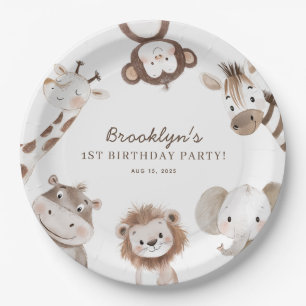 Safari Animals Boy Birthday Party Kids Paper Plate
