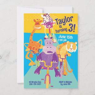 Safari Animals Children's Birthday Invitation