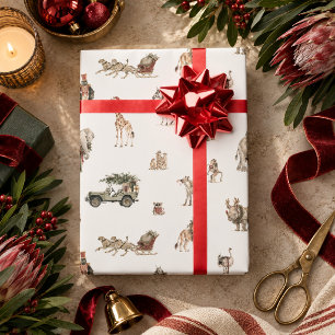 Safari Animals Christmas Wrapping Paper