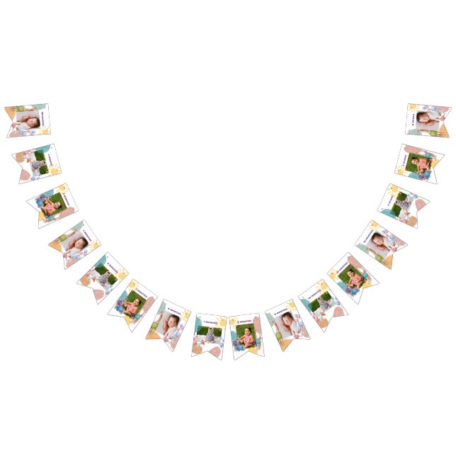 Safari Animals Customisable Monthly Photo Bunting (All)