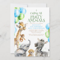 Safari Animals Cute Birthday & Christening