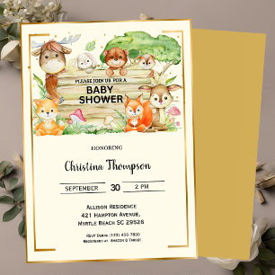Safari Animals Cute Gender Neutral Baby Shower Invitation