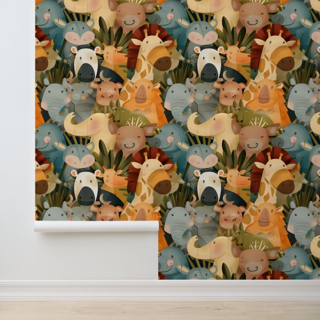 Safari animals cute whimsical colorful wallpaper (Application)