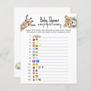 Safari animals - Emoji picture game baby shower
