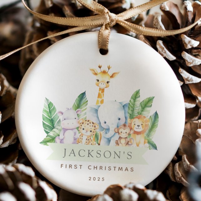 Safari Animals First Christmas  Ceramic Tree Decoration (Creator Uploaded)