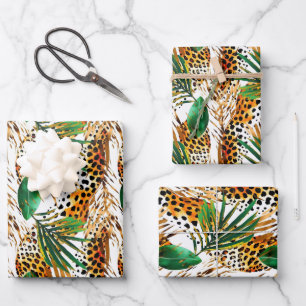 Safari Animals' Fur Print Patterns Wildlife Jungle Wrapping Paper Sheet