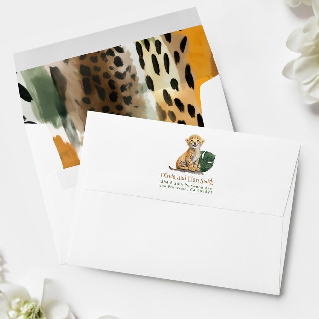 Safari Animals Fur Prints Africa Wildlife Patterns Envelope (Safari Animals Envelopes)