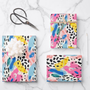 Safari Animals' Fur Prints Pattern Colourful Fun Wrapping Paper Sheet