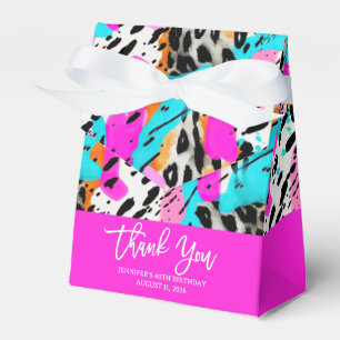 Safari Animals' Fur Prints Patterns Colourful Neon Favour Box