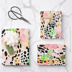 Safari Animals Fur Prints Patterns Colourful Wrapping Paper Sheet