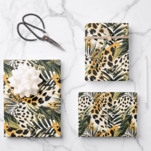 Safari Animals' Fur Prints Patterns Exotic Boho Wrapping Paper Sheet