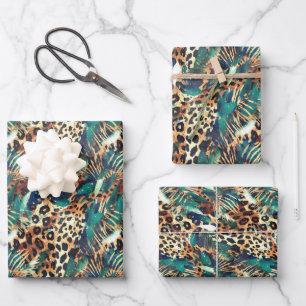 Safari Animals' Fur Prints Patterns Exotic Modern Wrapping Paper Sheet