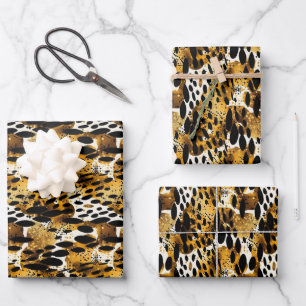 Safari Animals' Fur Prints Patterns Exotic Modern Wrapping Paper Sheet