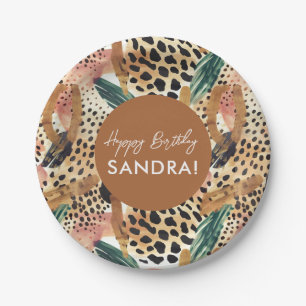 Safari Animals' Fur Prints Patterns Wildlife Paper Plate