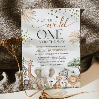 Safari Animals Gender Neutral Baby Shower Invitation