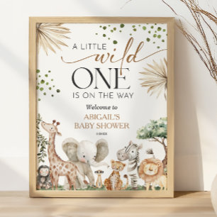 Safari Animals Gender Neutral Baby Shower Welcome Poster