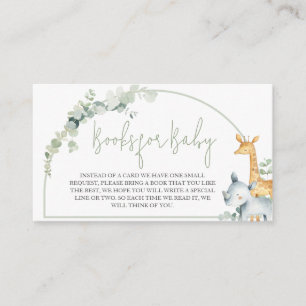 Safari Animals Greenery Baby Shower Books for Baby Enclosure Card