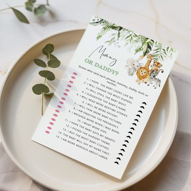 Safari animals Guess Who Said It Mummy or Daddy (Creator Uploaded)