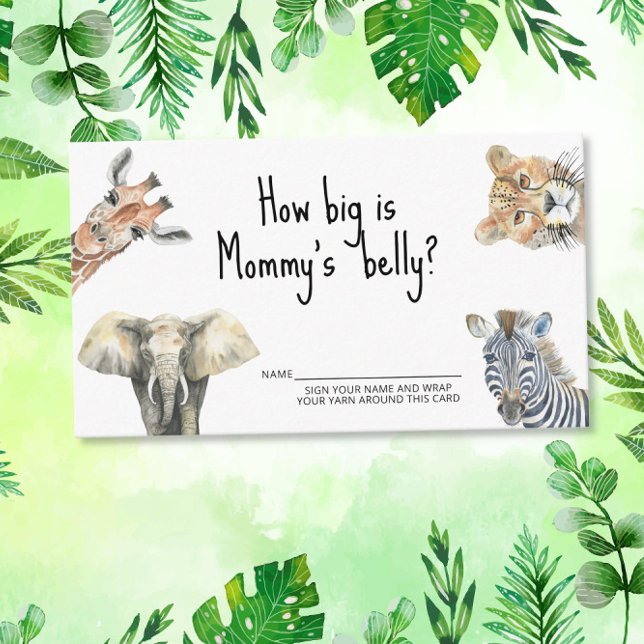 Safari animals - how big is mummy's belly enclosure card (Creator Uploaded)