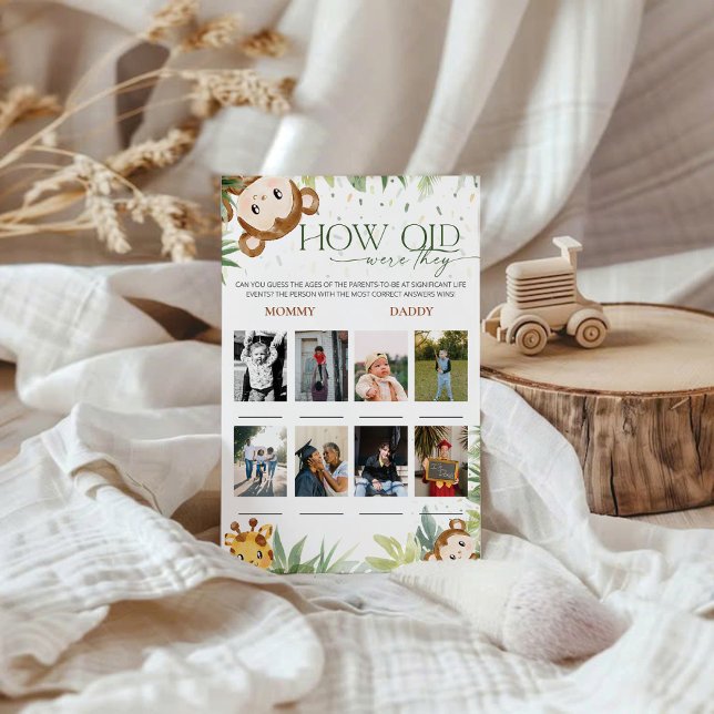 Safari Animals How Old Were They Baby Shower Game (Creator Uploaded)