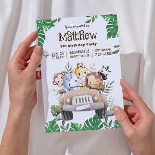 Safari Animals   Jungle Animal Birthday Party Invitation