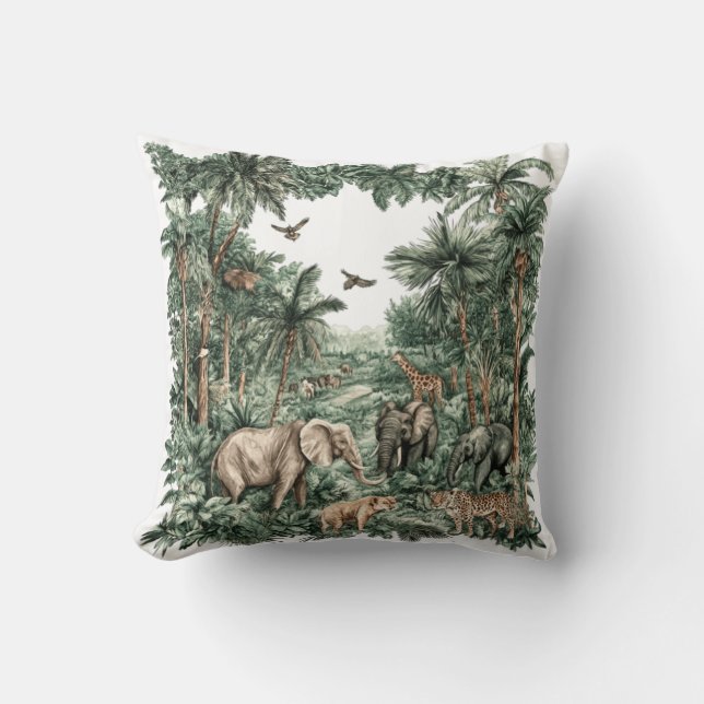 Safari Animals Jungle Cushion (Front)