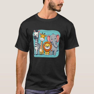 Safari Animals Jungle Friends Celebrate Children's T-Shirt