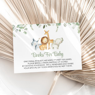 Safari Animals, Jungle, Greenery, Books For Baby Enclosure Card