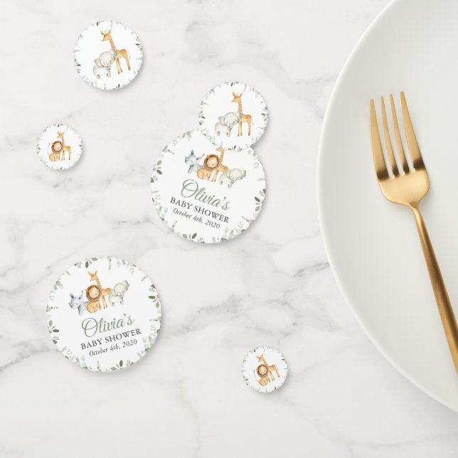 Safari Animals, Jungle, Wild Animals, Baby Shower Confetti (Group)