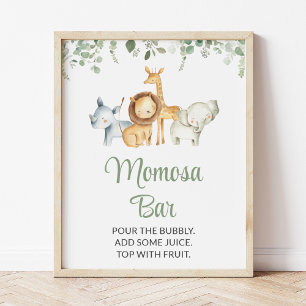 Safari Animals, Jungle, Wild Animals, Momosa Bar Poster