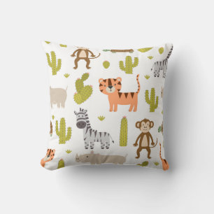 Safari animals Jungle Wild Nursery decor Cushion