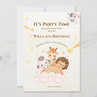 Safari Animals Kids' Party Invitation