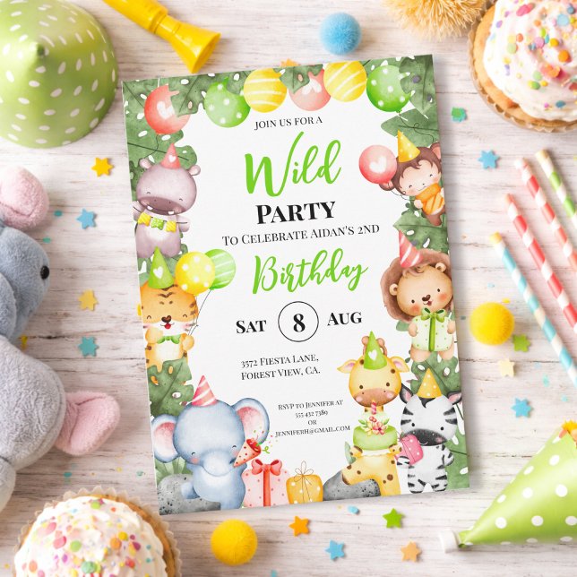 Safari Animals Kids Party Invitation (Creator Uploaded)