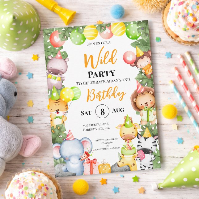 Safari Animals Kids Party Invitation (Creator Uploaded)