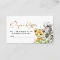 Safari Animals Little Wild One Baby Diaper Raffle
