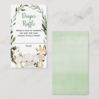 Safari animals masks greenery diaper raffle cards