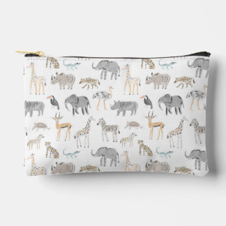 Safari Animals Minimal nursery Accessory Pouch
