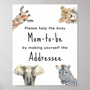 Safari animals - Mum to be addressee Poster