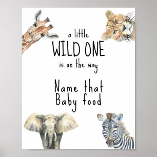 Safari animals - Name that baby food Poster