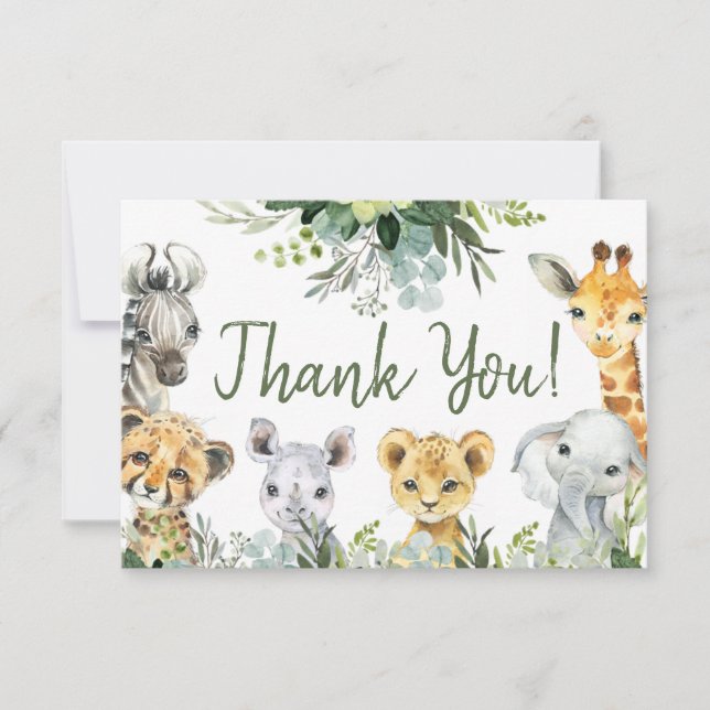 Safari Animals Oh Baby Greenery Jungle Baby Shower (Front)