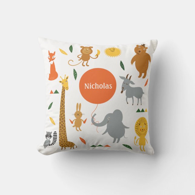 Safari Animals Pillow (Front)