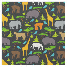 Safari Animals Print Fabric