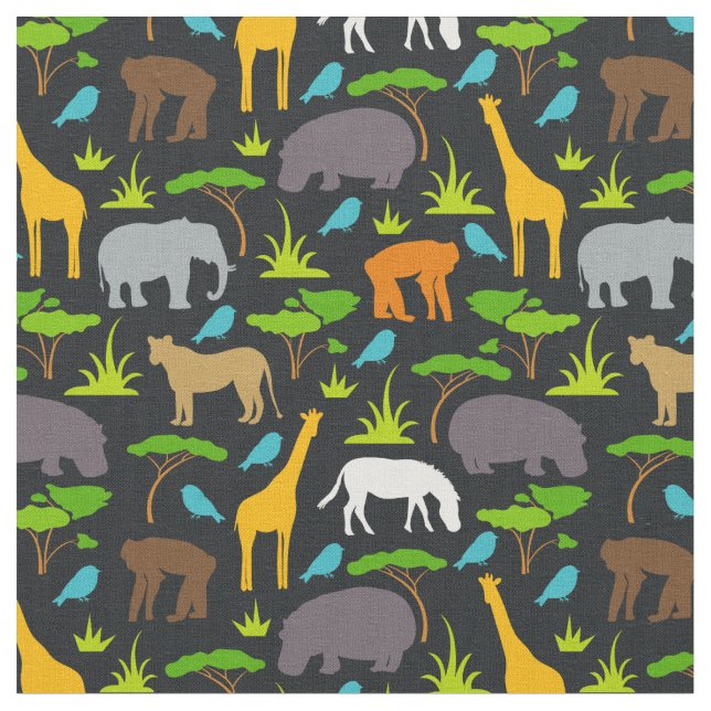 Safari Animals Print Fabric (Close Up)