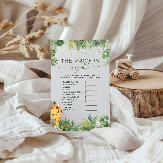 Safari Animals The Right Price Baby Shower Game (Creator Uploaded)