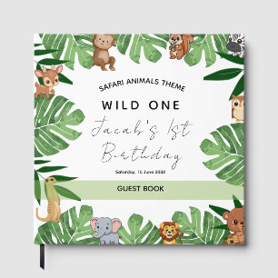Safari Animals Theme viral Wild One Birthday Guest Book